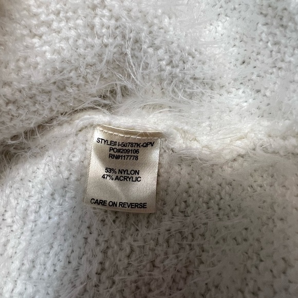 Love Stitch Fuzzy V-Neck Sweater With Cutout Neckline - Picture 7 of 12